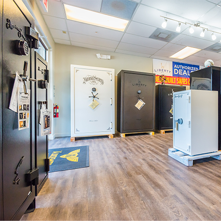 Jewelry Safes and Gun Safes in A Locksmith Naples Safe Showroom