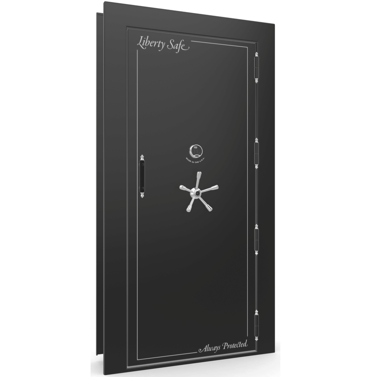 Vault Door Series | Out-Swing | Right  Hinge | Black Gloss | Electronic Lock - closed