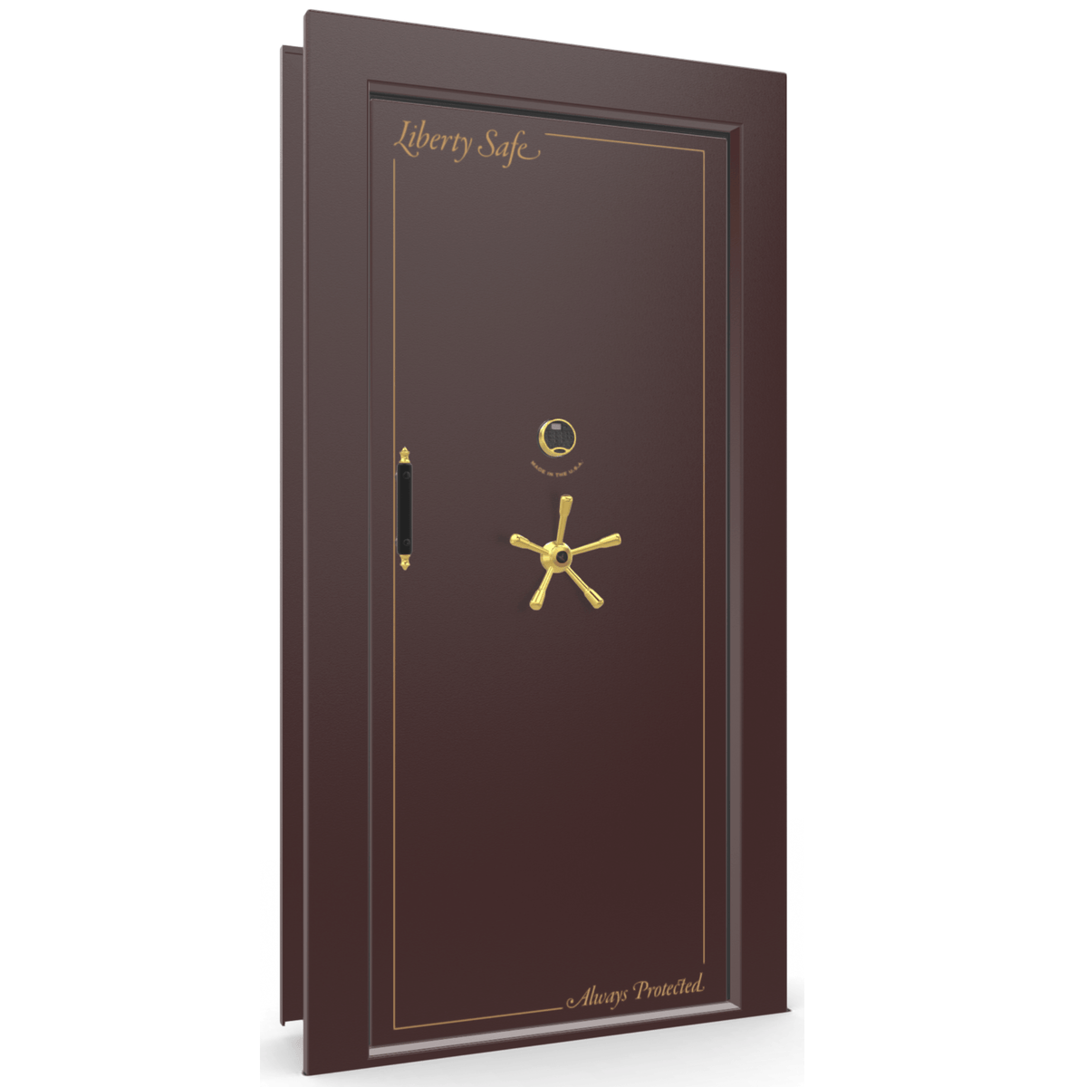 Vault Door Series | In-Swing | Right Hinge | Burgundy Marble | Electronic Lock - closed