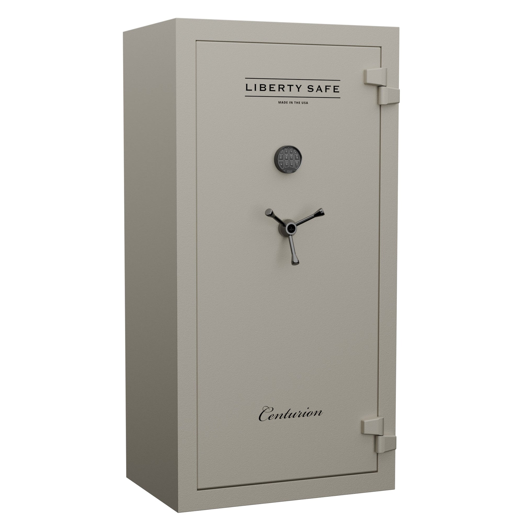 Centurion 24 DLX Canvas Beige Textured | Black Chrome Hardware | Dimensions 59.5"(H) x 28.25"(W) x 20"(D*) | 40 Minute Fire Rating | Level 1 Security | Closed Door
