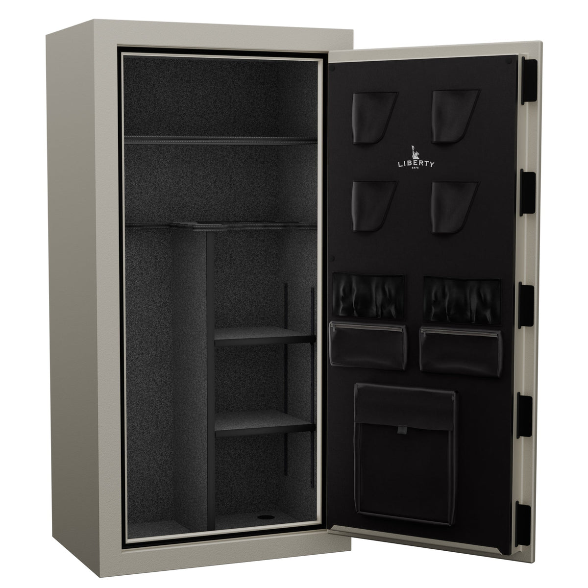 Centurion 24 DLX Canvas Beige Textured | Black Chrome Hardware | Dimensions 59.5"(H) x 28.25"(W) x 20"(D*) | 40 Minute Fire Rating | Level 1 Security | Open Door Empty