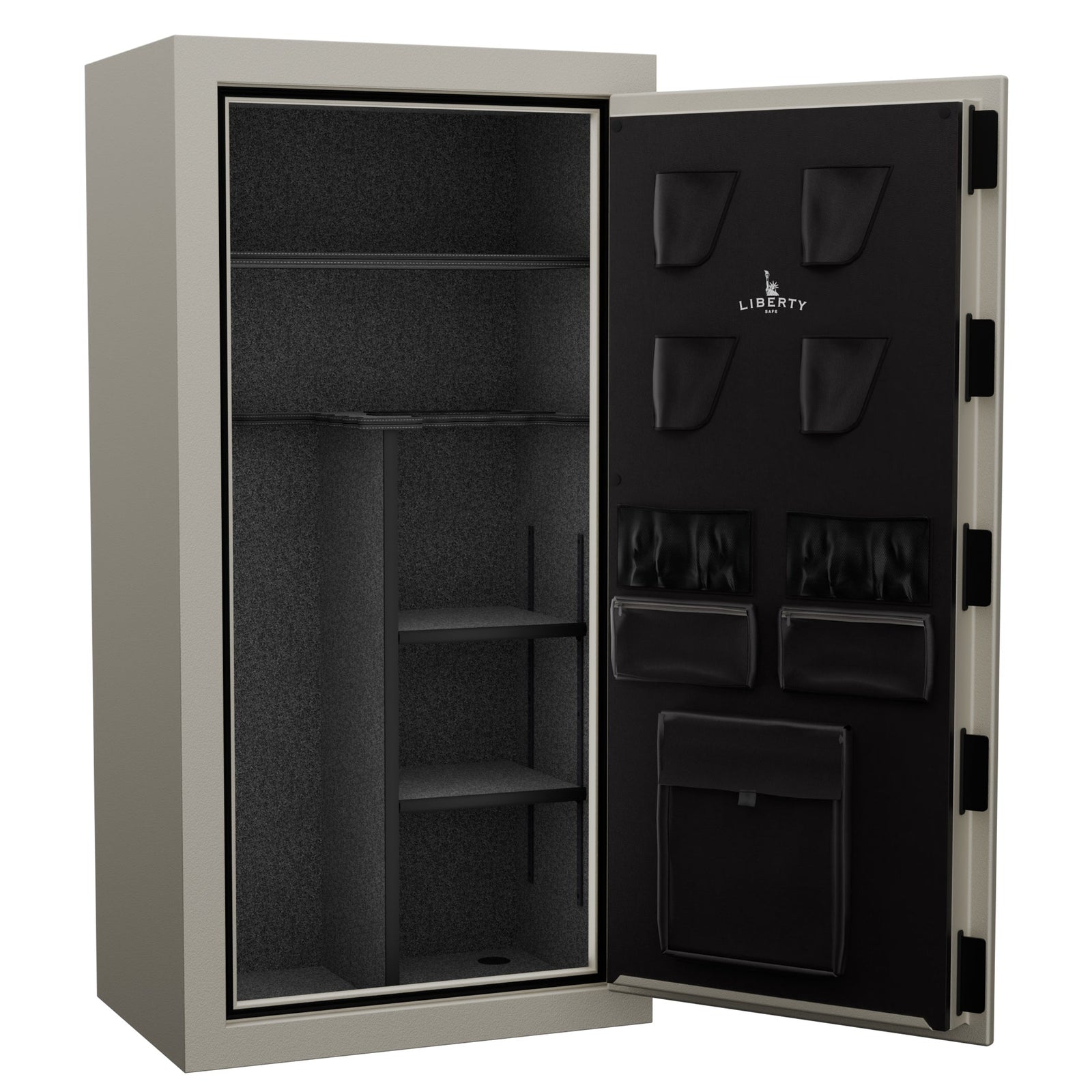 Centurion 24 DLX Canvas Beige Textured | Black Chrome Hardware | Dimensions 59.5"(H) x 28.25"(W) x 20"(D*) | 40 Minute Fire Rating | Level 1 Security | Closed Door