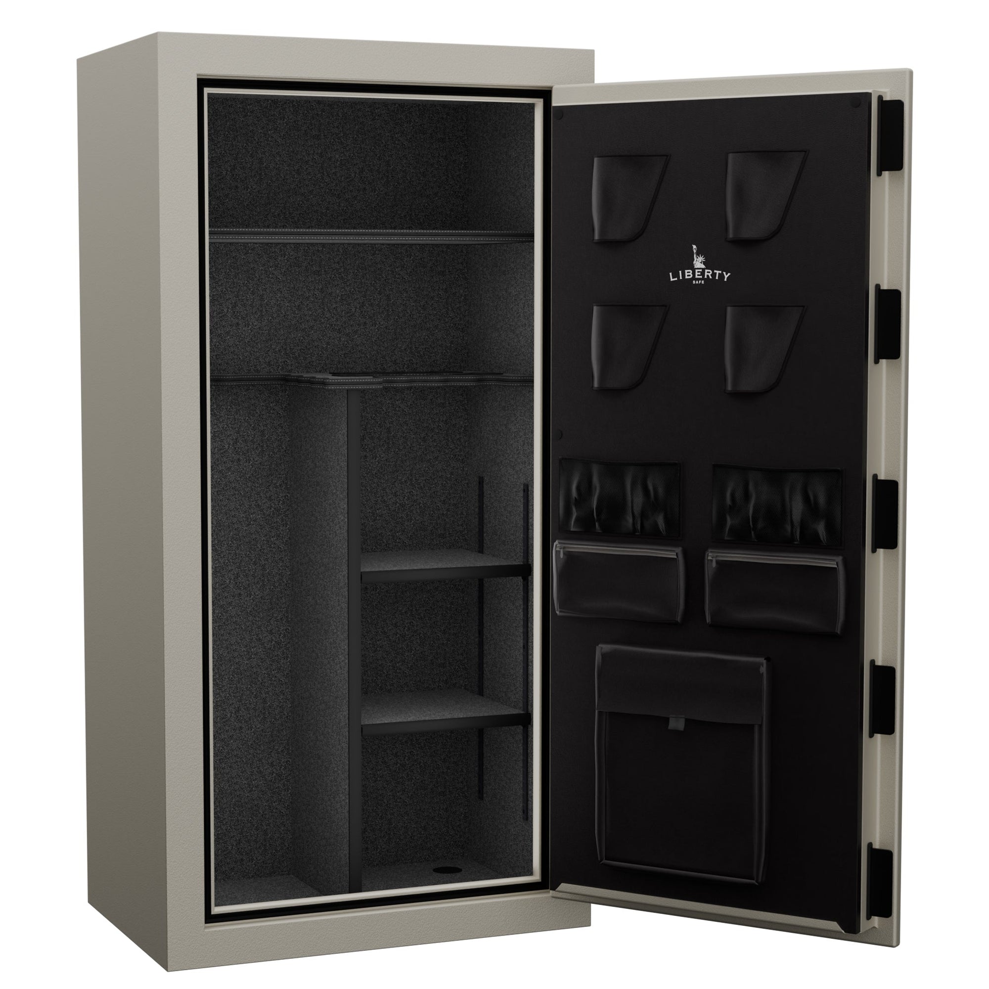 Centurion 24 DLX Canvas Beige Textured | Black Chrome Hardware | Dimensions 59.5"(H) x 28.25"(W) x 20"(D*) | 40 Minute Fire Rating | Level 1 Security | Closed Door
