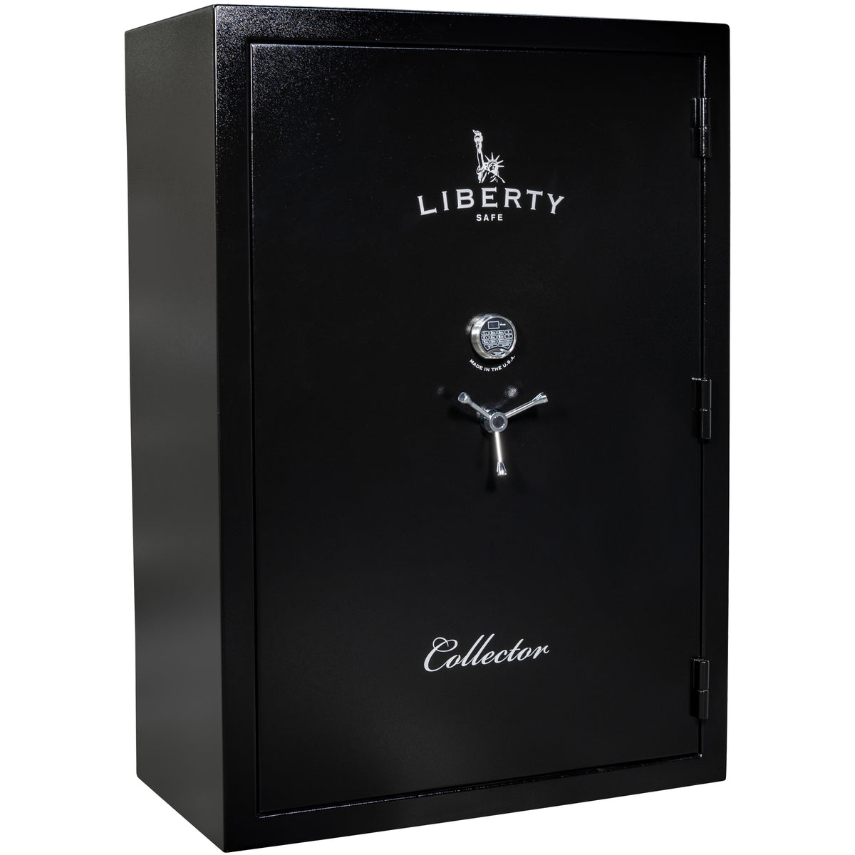 Collector T | Level 5 Security | 110 Minute Fire Protection | Dimensions: 72”(H) x 50”(W) x 27.5"(D) | Black Textured Electronic Lock - Closed  Door