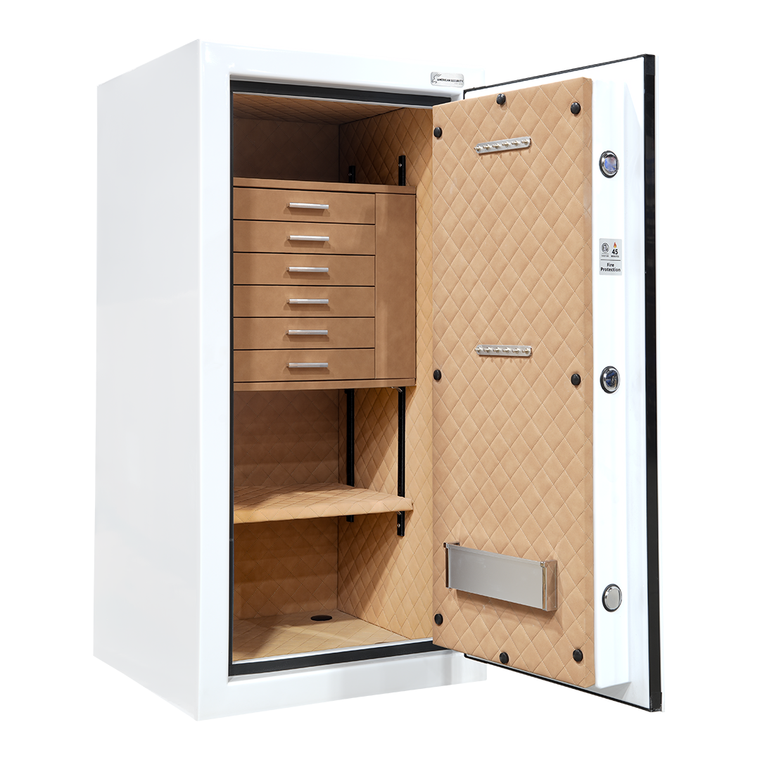 Mid-Sized Jewelry Safe: Luxe Drawers and Quilted Interior, Fire Rated for 45 Minutes