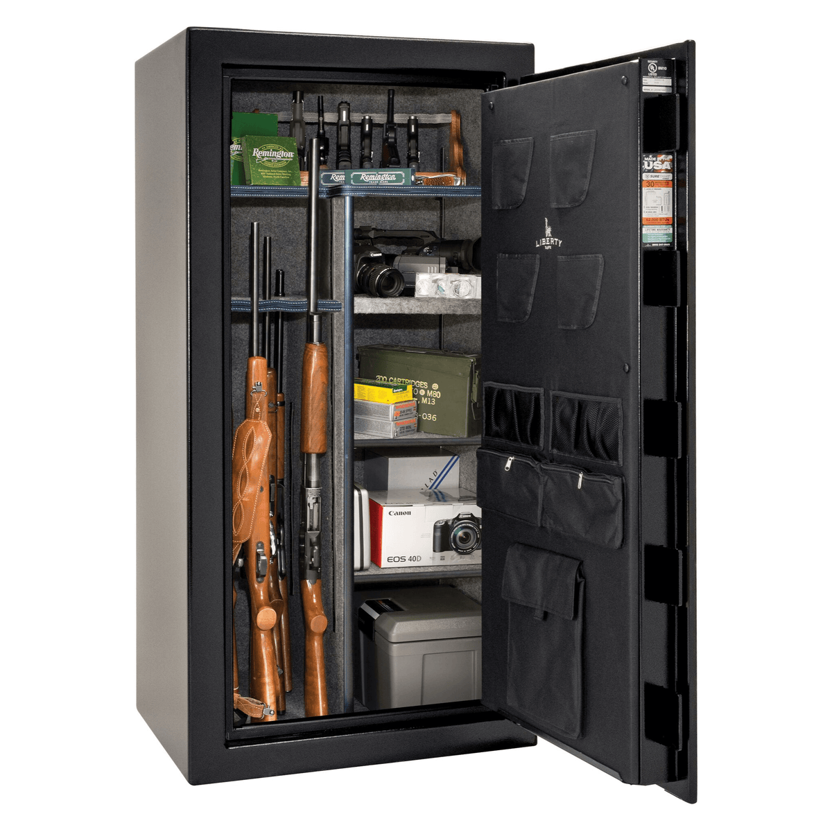 USA Series | Level 3 Security | 60 Minute Fire Rating | 30 | Dimensions: 60.5&quot;(H) x 30&quot;(W) x 22&quot;(D) | Black Textured | Mechanical Lock - Open Door