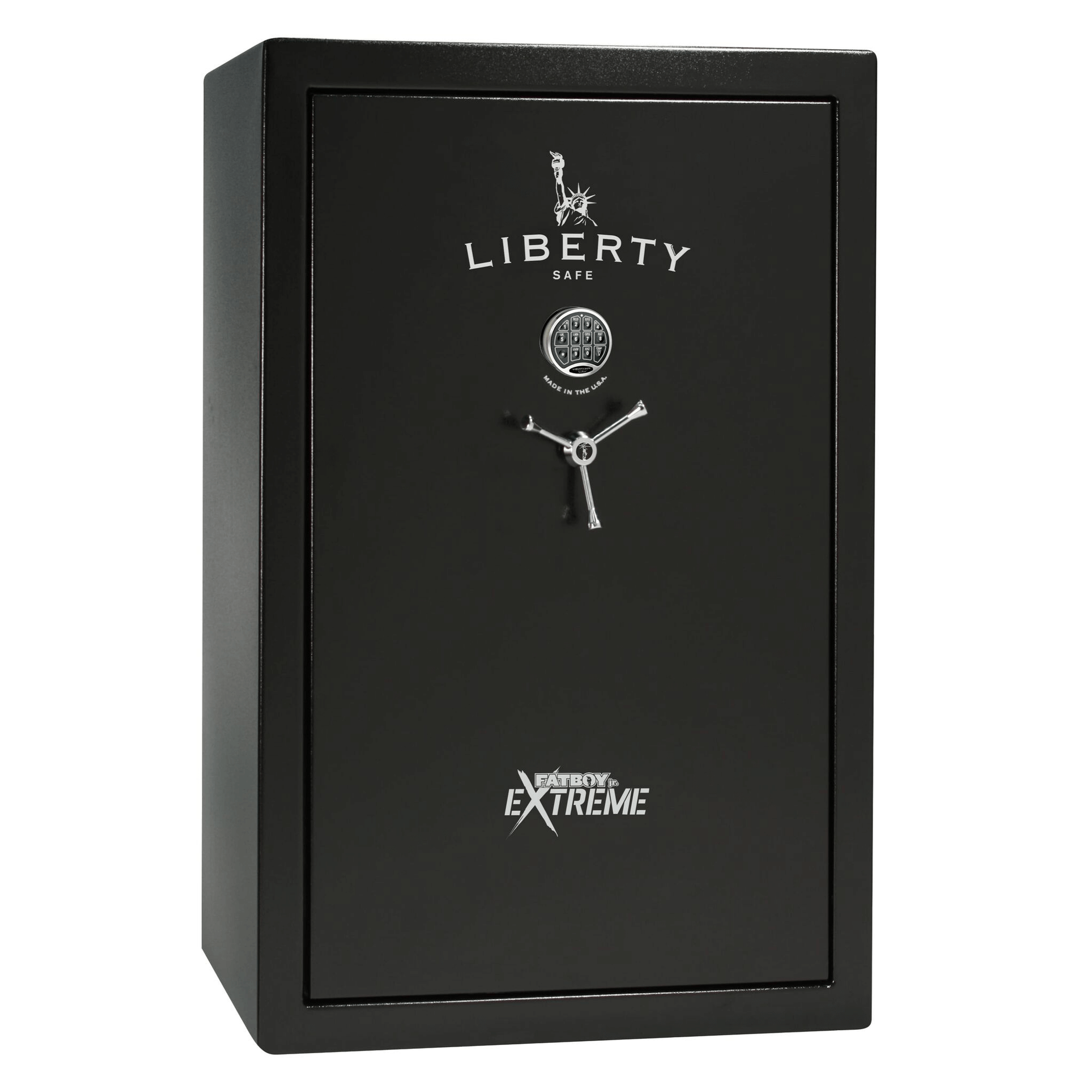 Fatboy Jr. Series | Level 3 Security | 75 Minute Fire Protection | 48XL | Dimensions: 60.5"(H) x 42"(W) x 32"(D) | Up to 64 Long Guns | Black Textured | Electronic Lock