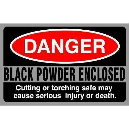 Accessory - Security - Sticker - Danger Black Powder Enclosed - Single